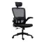 Ergonomická kancelářská židle s bederní opěrkou a opěrkou hlavy, černá 