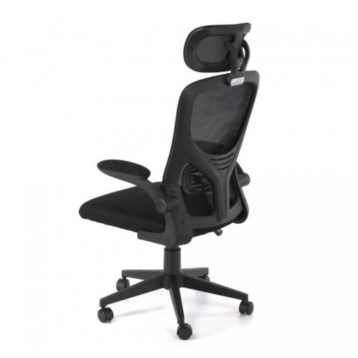 Ergonomická kancelářská židle s bederní opěrkou a opěrkou hlavy, černá 