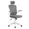 Ergonomická kancelářská židle s bederní opěrkou a opěrkou hlavy, šedá