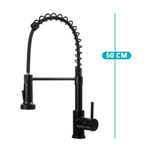 Kuchyňská baterie s flexibilní hadicí a odnímatelnou sprchovou hlavicí, černý