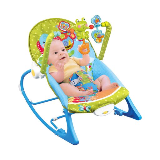 Vibrační a hudební lehátko pro miminka do 18 kg, modré