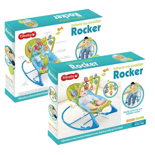 Vibrační a hudební lehátko pro miminka do 18 kg, modré