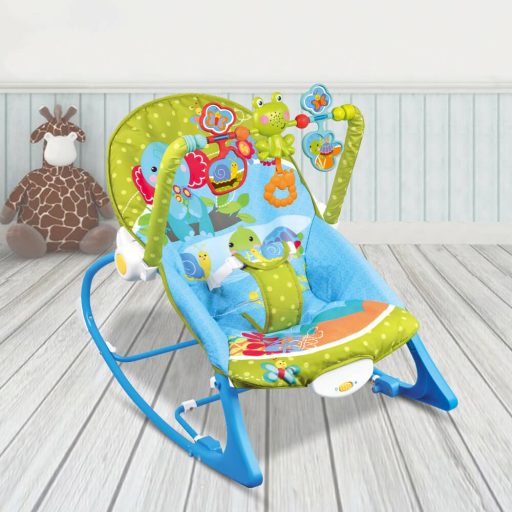 Vibrační a hudební lehátko pro miminka do 18 kg, modré