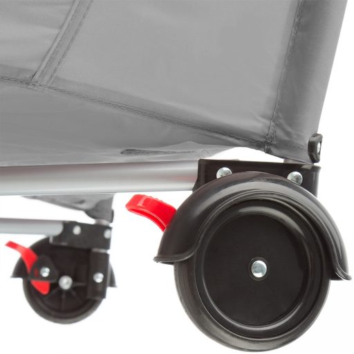 Cestovní postýlka s přebalovací podložkou a hračkovým obloukem, šedá