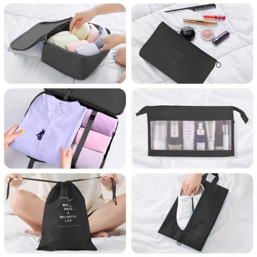 Sada organizérů do kufru, 8 kusů, černá