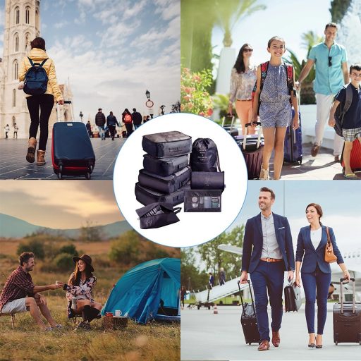 Sada organizérů do kufru, 8 kusů, černá