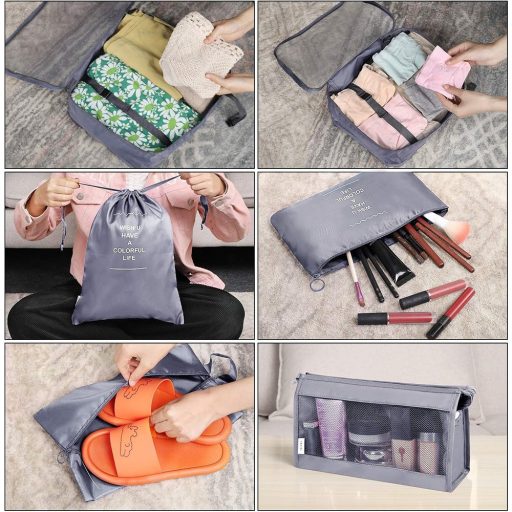 Sada organizérů do kufru, 8 kusů, šedá