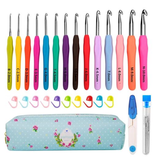 Sada háčků na háčkování s doplňky v pouzdře