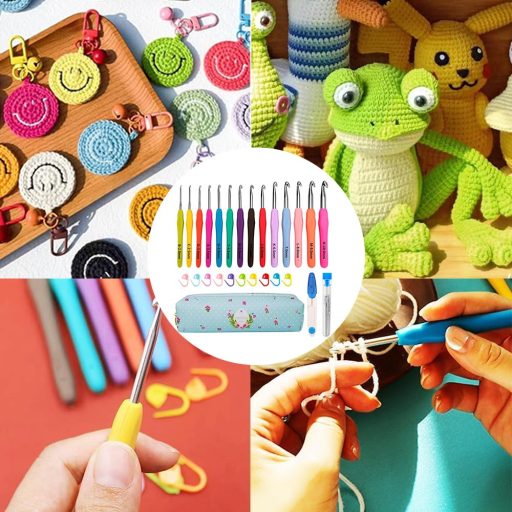 Sada háčků na háčkování s doplňky v pouzdře