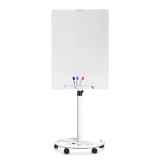   Magnetická skleněná flipchart tabule na kolečkách, 70x100 cm