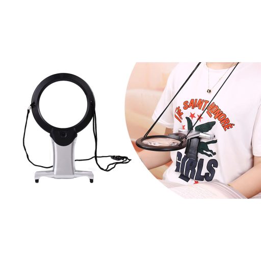 Lupa s LED osvětlením na zavěšení kolem krku, studená bílá