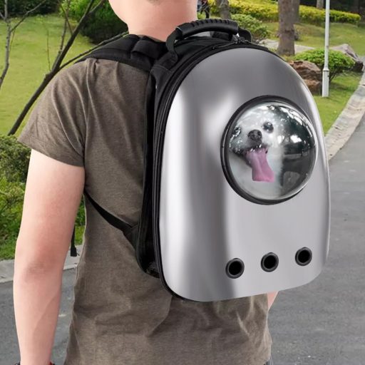 Batoh pro domácí mazlíčky, stříbrný