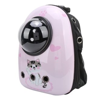   Batoh pro domácí mazlíčky, růžový s kočičím motivem