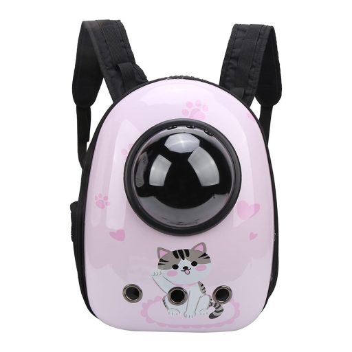 Batoh pro domácí mazlíčky, růžový s kočičím motivem