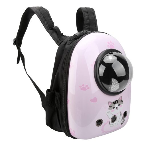 Batoh pro domácí mazlíčky, růžový s kočičím motivem