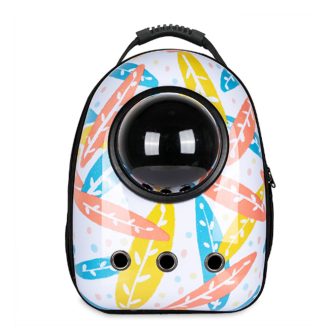 Batoh pro domácí mazlíčky, bílý s motivem listů