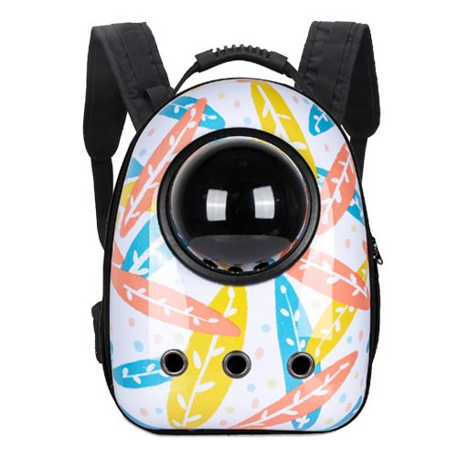 Batoh pro domácí mazlíčky, bílý s motivem listů