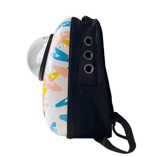 Batoh pro domácí mazlíčky, bílý s motivem listů