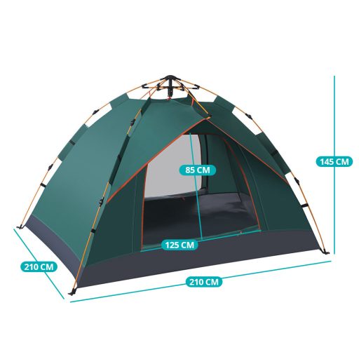 3 osobní stan 2x2x1,35 m, zelený