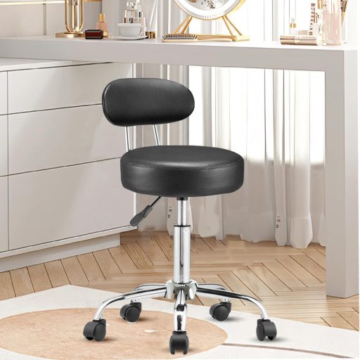 Kosmetická židle s opěrkou zad, černá