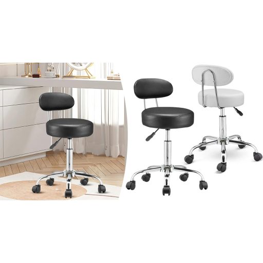 Kosmetická židle s opěrkou zad, černá
