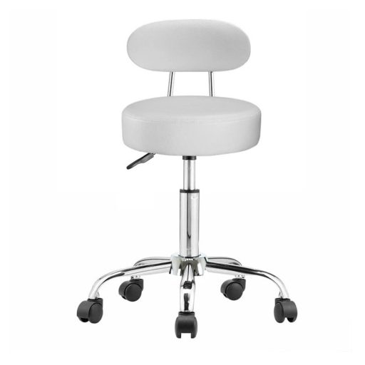 Kosmetická židle s opěrkou zad, bílý