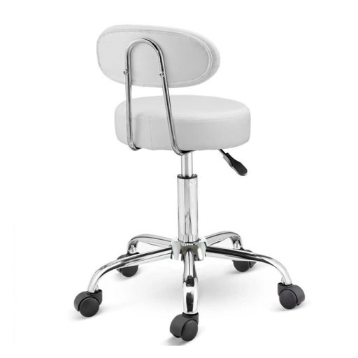 Kosmetická židle s opěrkou zad, bílý