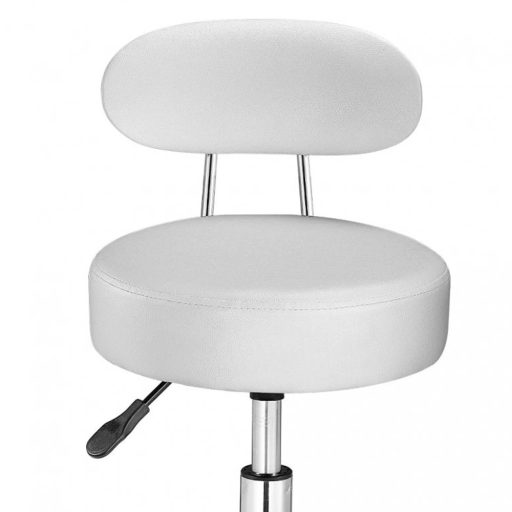 Kosmetická židle s opěrkou zad, bílý