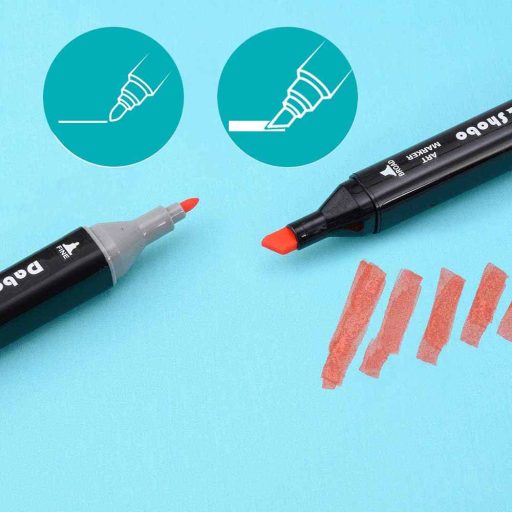 Sada alkoholových markerů s dvojitým hrotem, v dřevěné krabičce, 176 ks