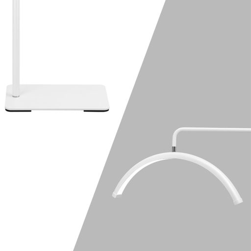Moon, půlměsícová kosmetická stojací lampa, bílá
