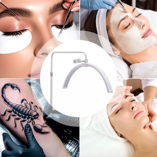 Moon, půlměsícová kosmetická stojací lampa, bílá