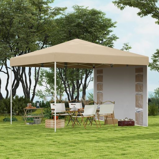 Pavilon se zadní stěnou s kapsami 3×3×2,8 m, béžový