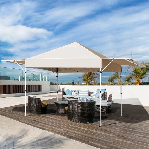 Pavilon s bočními clonami a poloviční zadní stěnou, béžový