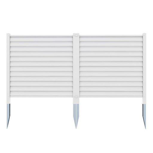 Zahradní zapichovací plotový panel, 122x122 cm, 2 ks, bílý