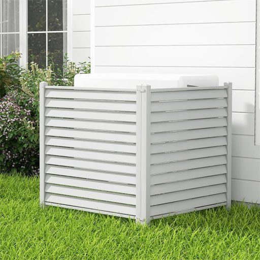 Zahradní zapichovací plotový panel, 122x122 cm, 2 ks, bílý