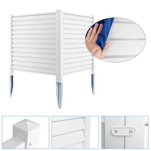 Zahradní zapichovací plotový panel, 122x122 cm, 2 ks, bílý