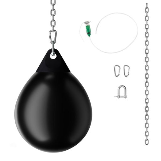 Vodou plnitelný boxovací pytel s řetězem, černý