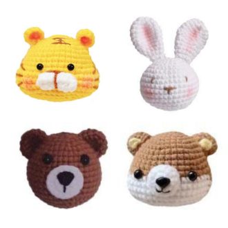   4dílná háčkovací sada se zvířátky pro začátečníky