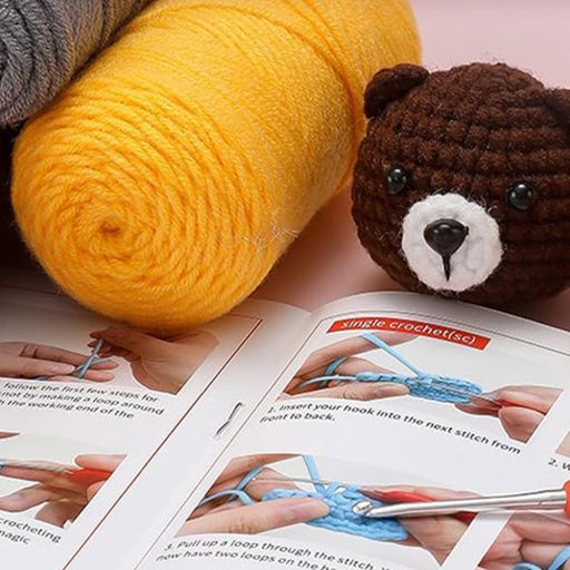 4dílná háčkovací sada se zvířátky pro začátečníky