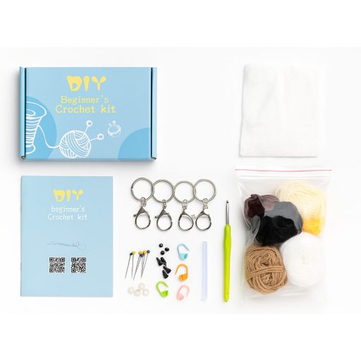 4dílná háčkovací sada se zvířátky pro začátečníky
