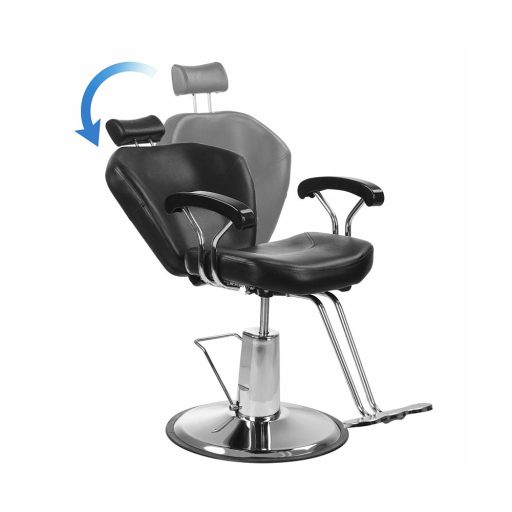 Kadeřnická židle s opěrkou nohou, černá