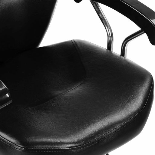 Kadeřnická židle s opěrkou nohou, černá