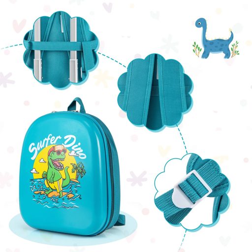 Dětský kufr na kolečkách a batoh, modrý