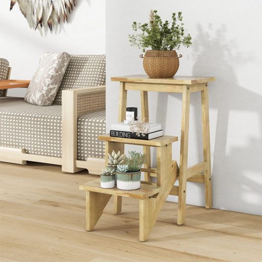 Skládací 3stupňový schůdek, přírodní