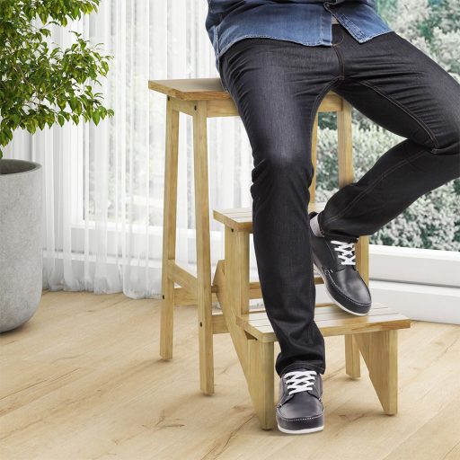 Skládací 3stupňový schůdek, přírodní