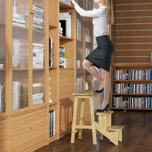 Skládací 3stupňový schůdek, přírodní