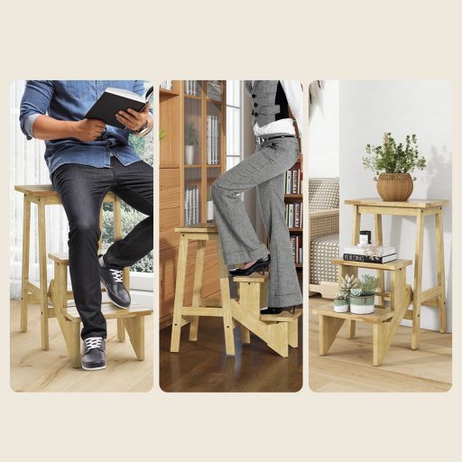 Skládací 3stupňový schůdek, přírodní