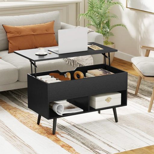 Konferenční stolek se zvedací deskou, černý