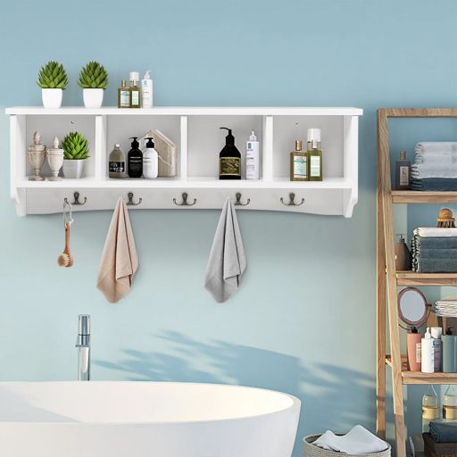 Nástěnný věšák s úložnými přihrádkami