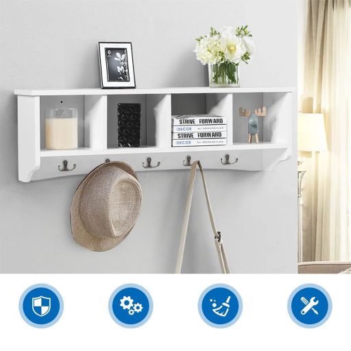 Nástěnný věšák s úložnými přihrádkami